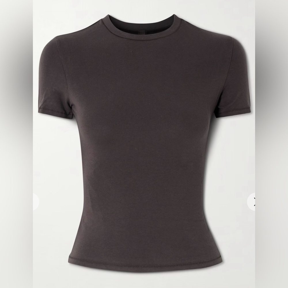 SKIMS NWT Cotton Jersey Short Sleeve in Sold Out Color IRON